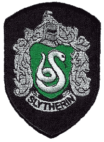 Slytherin-Wappen: Silberne Schlange auf Gr�nem Grund